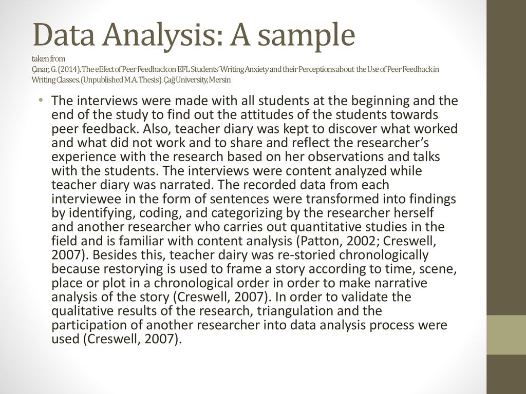 Analysis of data thesis sample